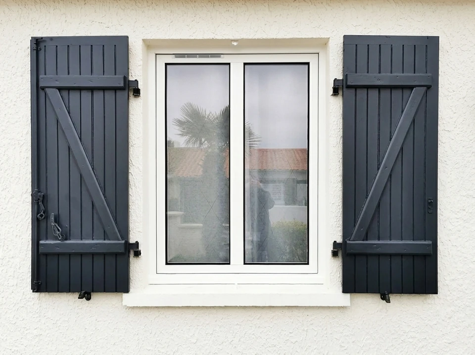 Entrée moderne d'une maison contemporaine avec porte d'entrée anthracite et panneau vitré latéral